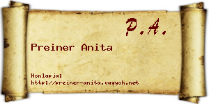 Preiner Anita névjegykártya